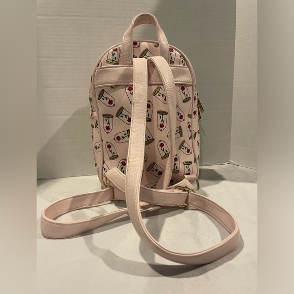 LOUNGEFLY DISNEY Limited Edition Beauty and The Beast Pink Rose Mini Backpack - Picture 4 of 6